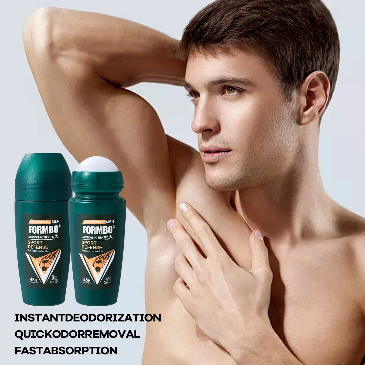 48H Men Antiperspirant Deodorant, Motion-Activated Anti-Perspirant Roll On, Anti-Stain Refreshing Body Odor Remover, 4 Scents f