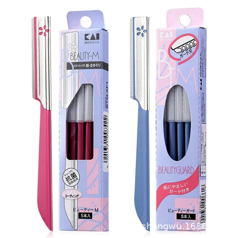 5pcs Eyebrow Scraper Razor Sets Women's Makeup Beauty Eyebrows Hair Removal Steel Blade Safety Facial Eyebrow Epilator Trimmer