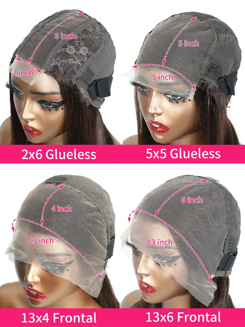 20 22 24 Inch 5x5 Transparent Bone Straight #2 Color 13x4 13x6 Lace Frontal Wig 250 Density Vietnamese Human Hair Wigs For Women
