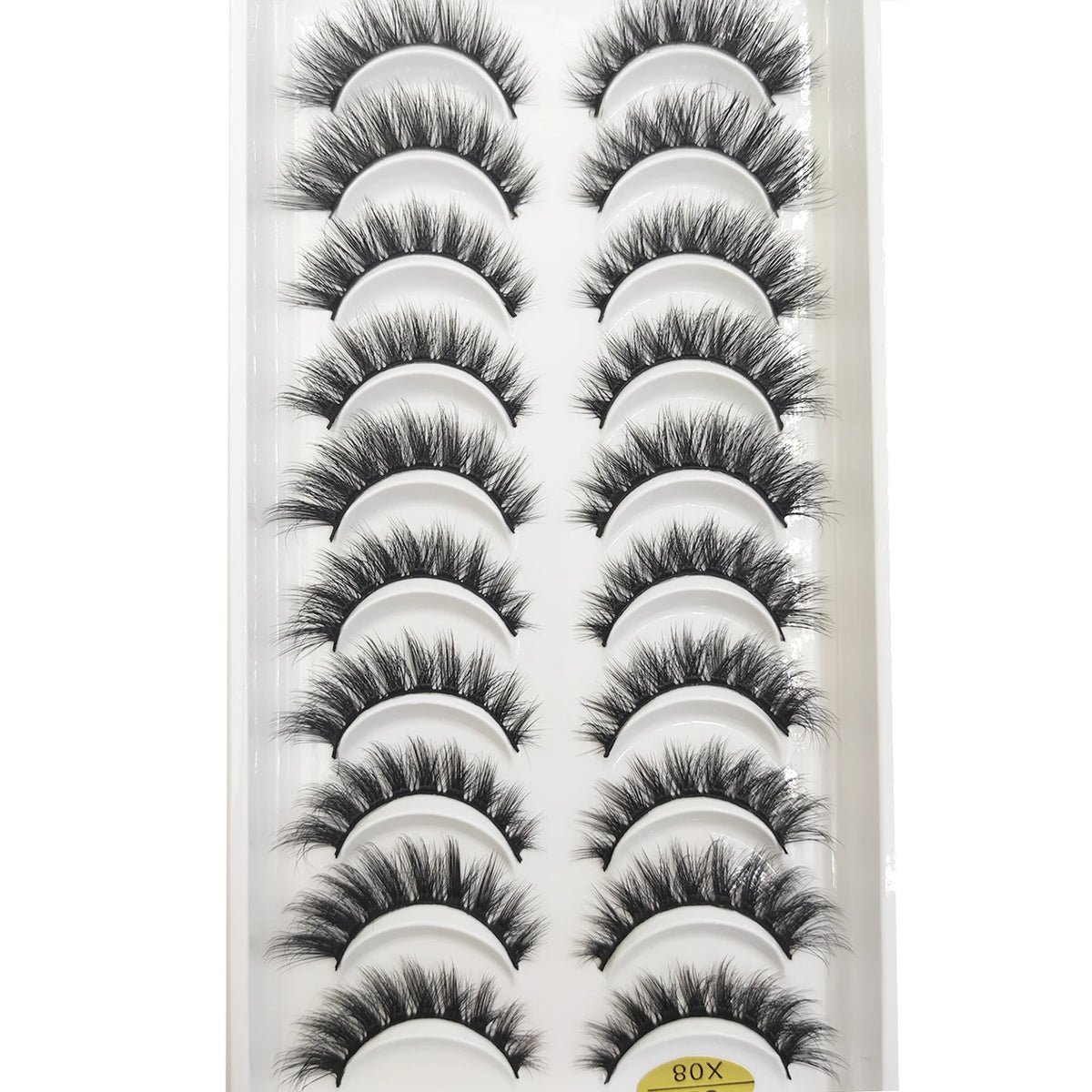 10 Pairs Natural 3d Mink Lashes Soft False Eyelashes Cross Messy Dense Eye Lashes Extension Makeup Faux Cils Cat Mini