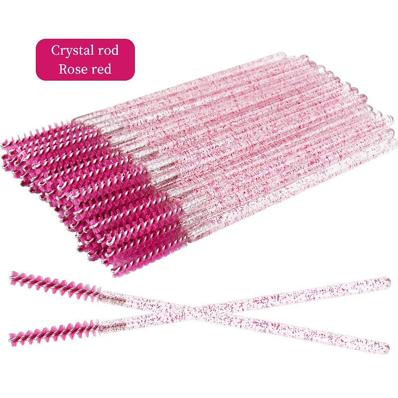 200/500 Pcs Eyelash Brushes Disposable Crystal Fine Head Eyebrow Brush  Mascara Wand Applicator Lashes Extension Makeup Tools