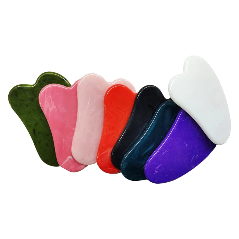 1Pcs Plastic Scraper Board Massage Rose Quartz Jade Guasha Stone For Face Neck Skin Lifting Wrinkle Remover Beauty Care
