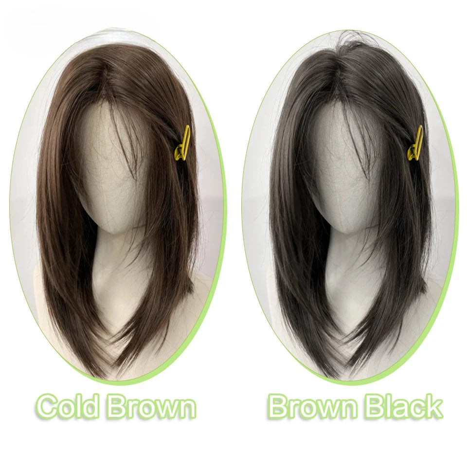 Shoulder Layered Synthetic BOB Wig With Transparent Lace Front Straight Heat Resistant Wig Hair For Women Daily Cosplay Party