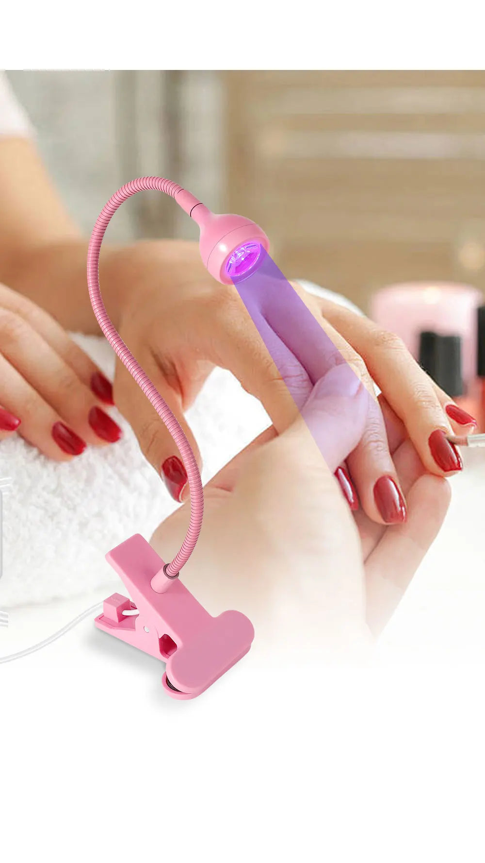 UV LED Light for Nails Polish Drying Lamp 360 Flexible Clip-on Desk Clip Mini USB Portable Nail Dryer Manicure Salon Tools