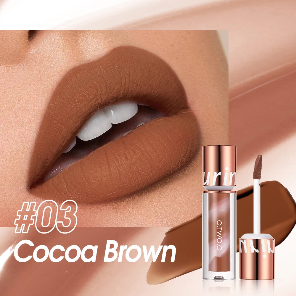 O.TWO.O Newest Lipstick Waterproof Makeup Lip gloss Rose Rouge Silk Liptint Matte Sexy Red Lip Stain Liquid Lipgloss