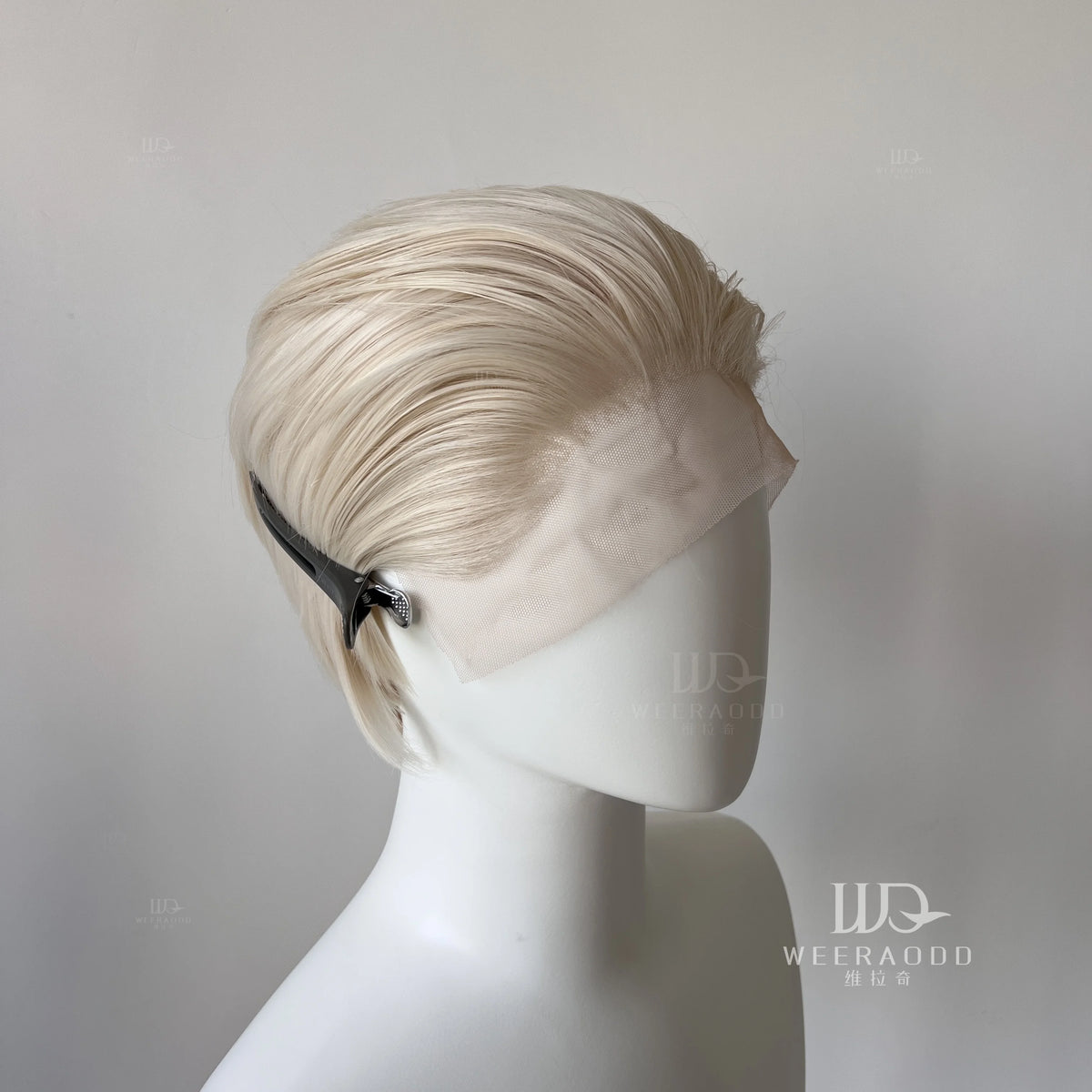 White Gold Lace Front Wigs for Men Short Bob Cut Synthetic Hair 13x4 Lace Front Wigs for Women Free Part Natural Hairline 150%