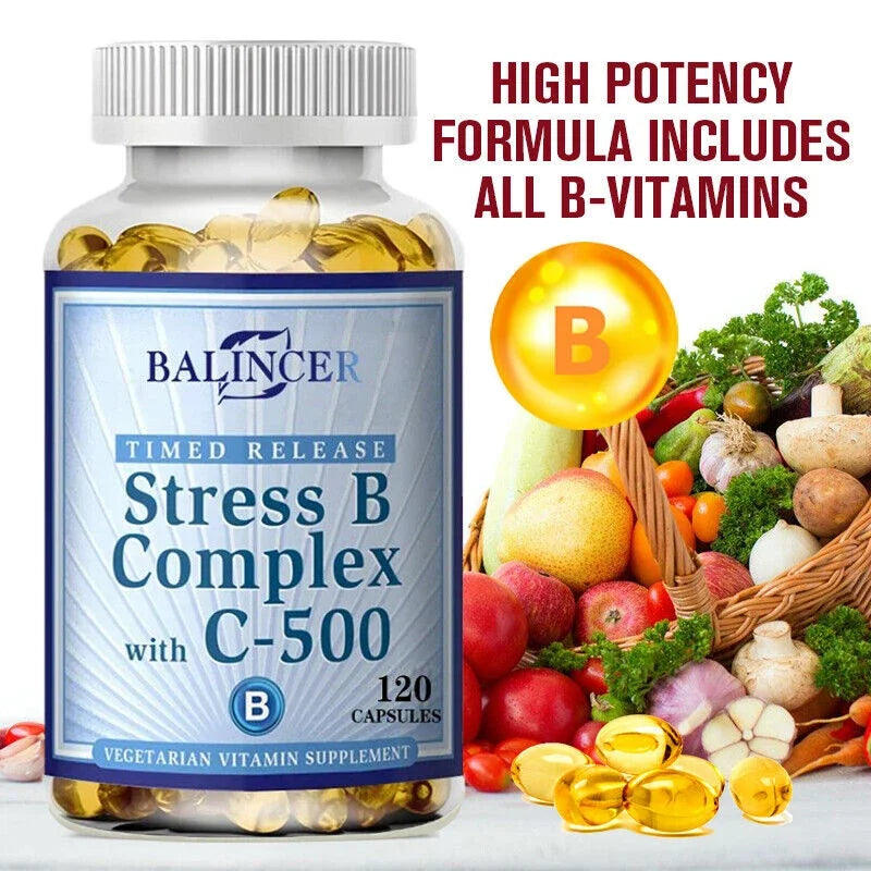 Vitamin B Complex Capsules - Helps Improve Immunity, Neutralizes The Energy in Cells, Improves Immunity and The Nervous System