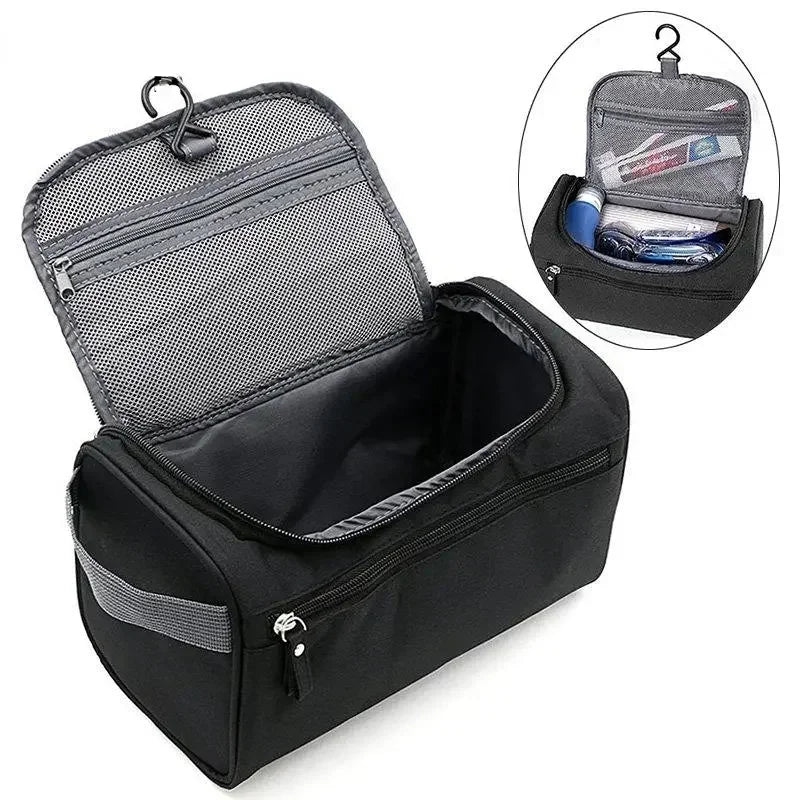 Portable Makeup Bag Unisex Capacity Waterproof Cosmetic Organizer Toiletry Hanging Case Pouch for Women Men Wash Shaving Make Up