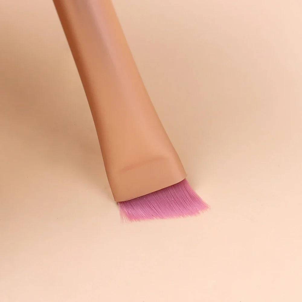 Pink Black Eye Makeup Brushes Flat Eyebrow Eyeliner Brush Professional Angled Wooden Eyeshadow Brushes Make Up Cosmetics Tools