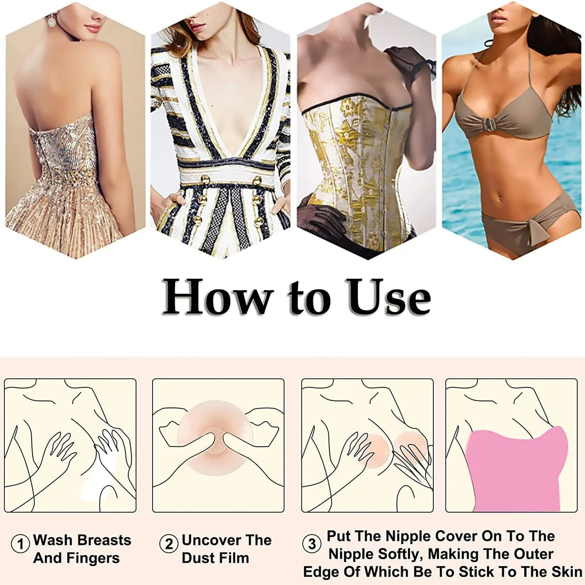 Round Reusable Breast Petals Lift Invisible Silicone Bra-less Pasties Pad Nipple Cover Invisible Petal Adhesive Stick on Bra