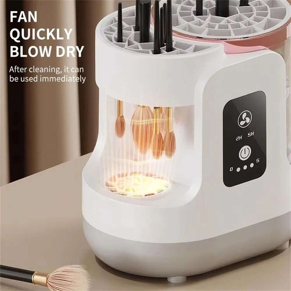 Electric Makeup Brush Cleaner, Quick Dry Brush Cleaner & Makeup Tool Cleaner,2 in 1 Washing and Air Drying,Plug and Play