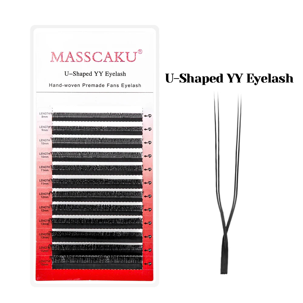 Hot Selling Masscaku YY Shape Eyelash Extensions Premade Volume Fans Natural Soft Lashes W Style Comfortable False Eyelashes