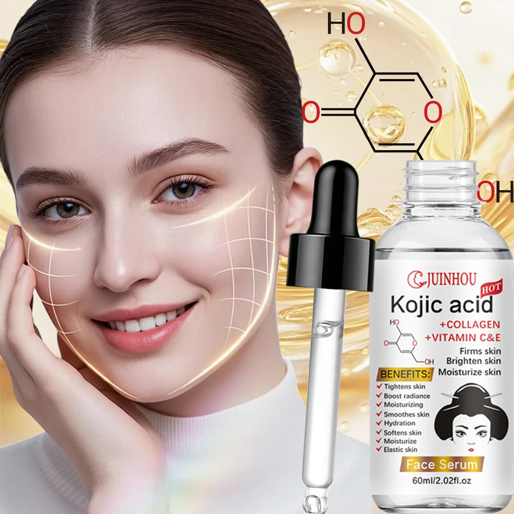 JUINHOU Natural Seabuckthorn Fruit Oil Kojic Acid Face Serum Deep Hydrating Skin Daily Facial Moisturizing For All Skin Types