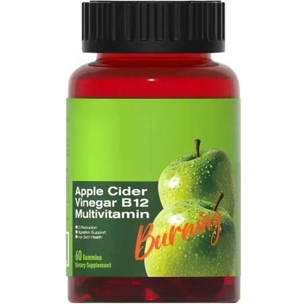 Apple Cider Vinegar B12 Gummies Free Vegan Gluten-Free for Healthy Metabolism & Daily Wellness Support for Men Women 60 Gummies