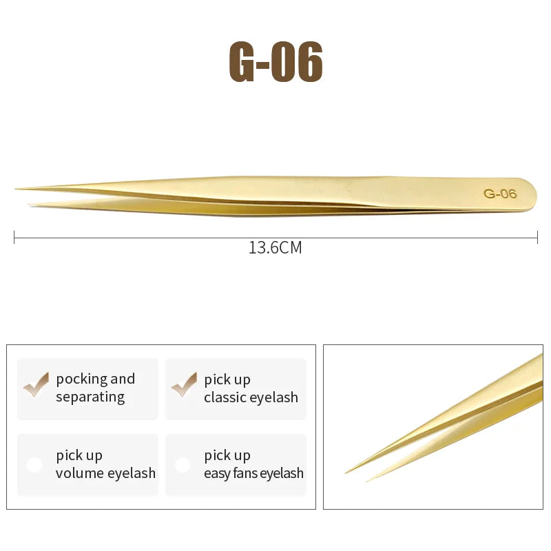 NATUHANA Professional for 3D Tweezers Stainless Steel Volume Eyebrow Tweezer False Eyelash Extension Tweezers for Makeup Tools