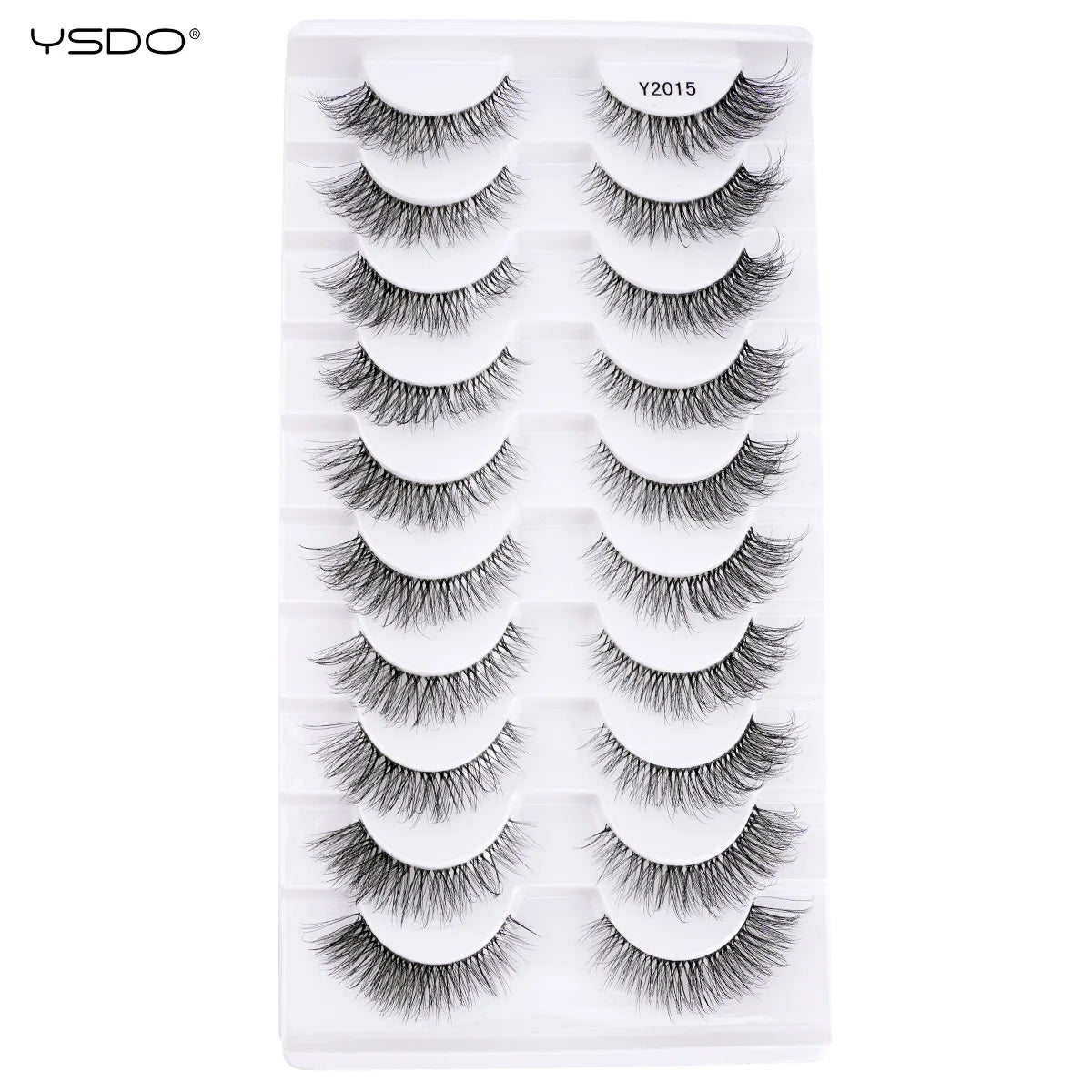 YSDO 5/10 Pairs Half Lashes Cat Eyelashes Soft Natural Clear Band False Lashes Natural Wispy Faux 3d Mink Eyelashes Makeup Tools