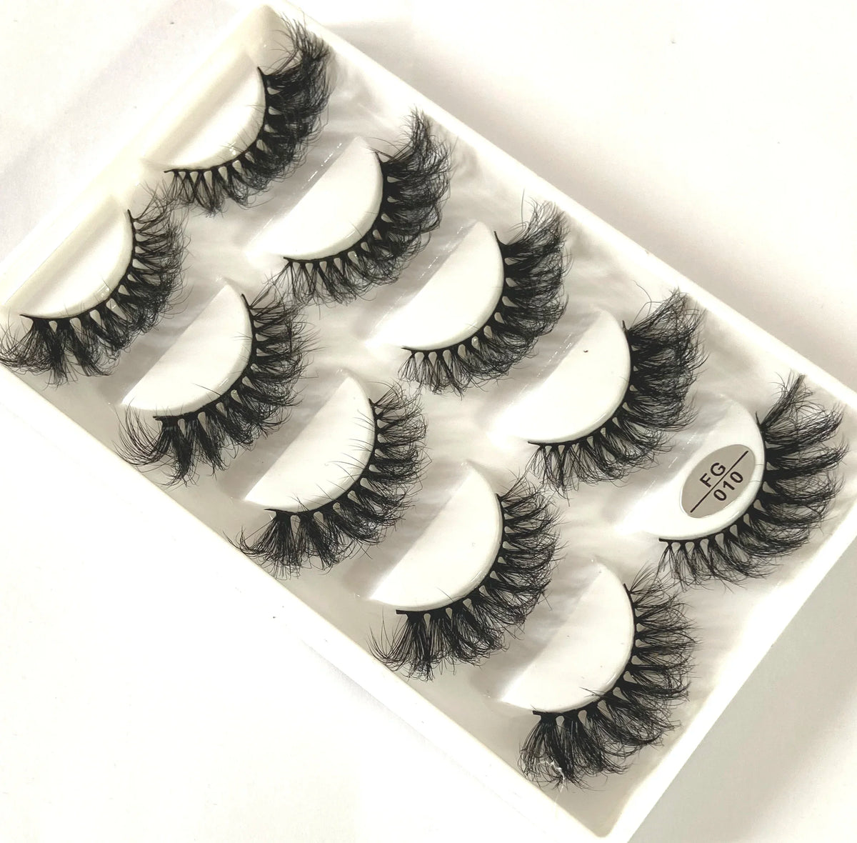 HBZGTLAD 5Pairs Handmade Mink Lashes Short False Eyelashes Dense Natural Long Messy Eye Lashes Reusable Stage Makeup Eyelashes