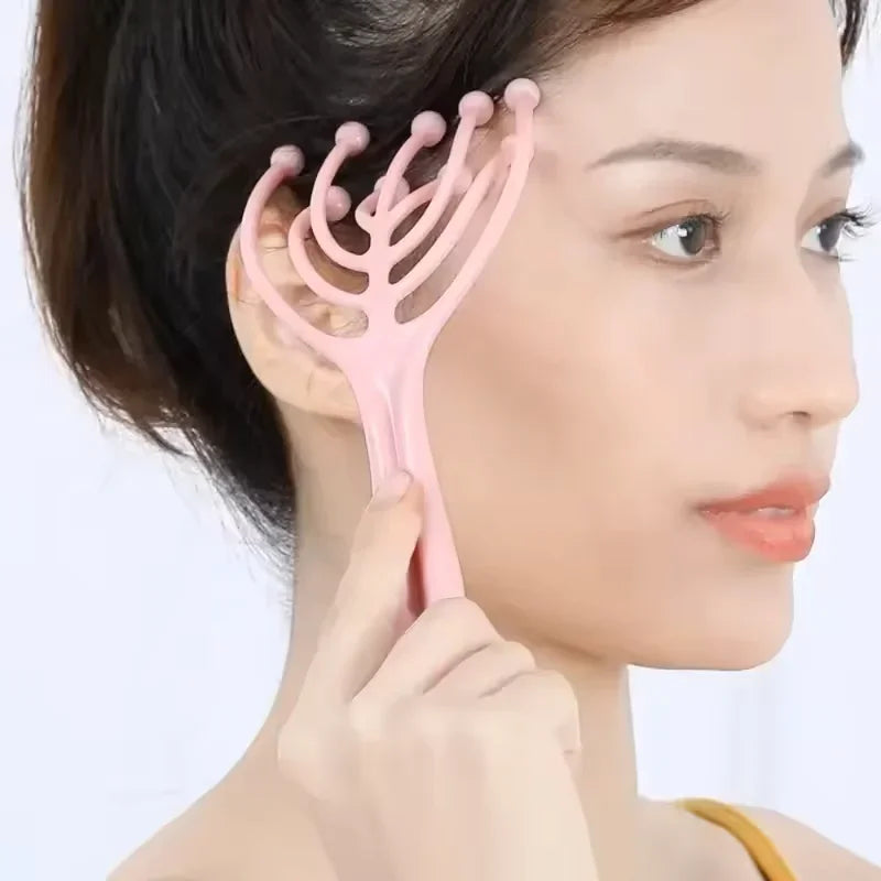 1 Pc Head Massager Scalp Neck Comb Roller Five Finger 10 Claws Steel Ball Hand Held Relax Spa Hair Care For Hair Stress Relief