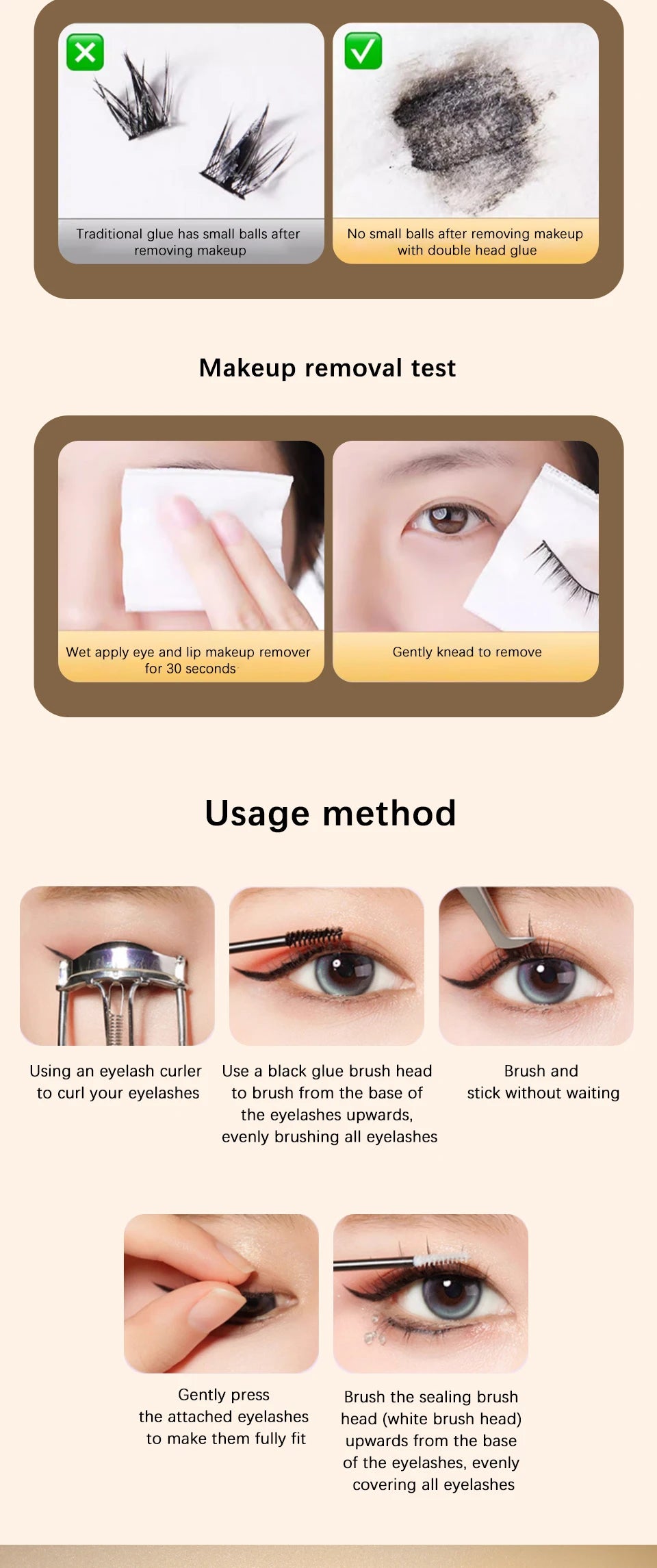 Lash Cluster Glue Bond and Seal Kit with Lash Glue Remover and Tweezers and Lash Brush for Lash Extension Clusters Makeup Tool,