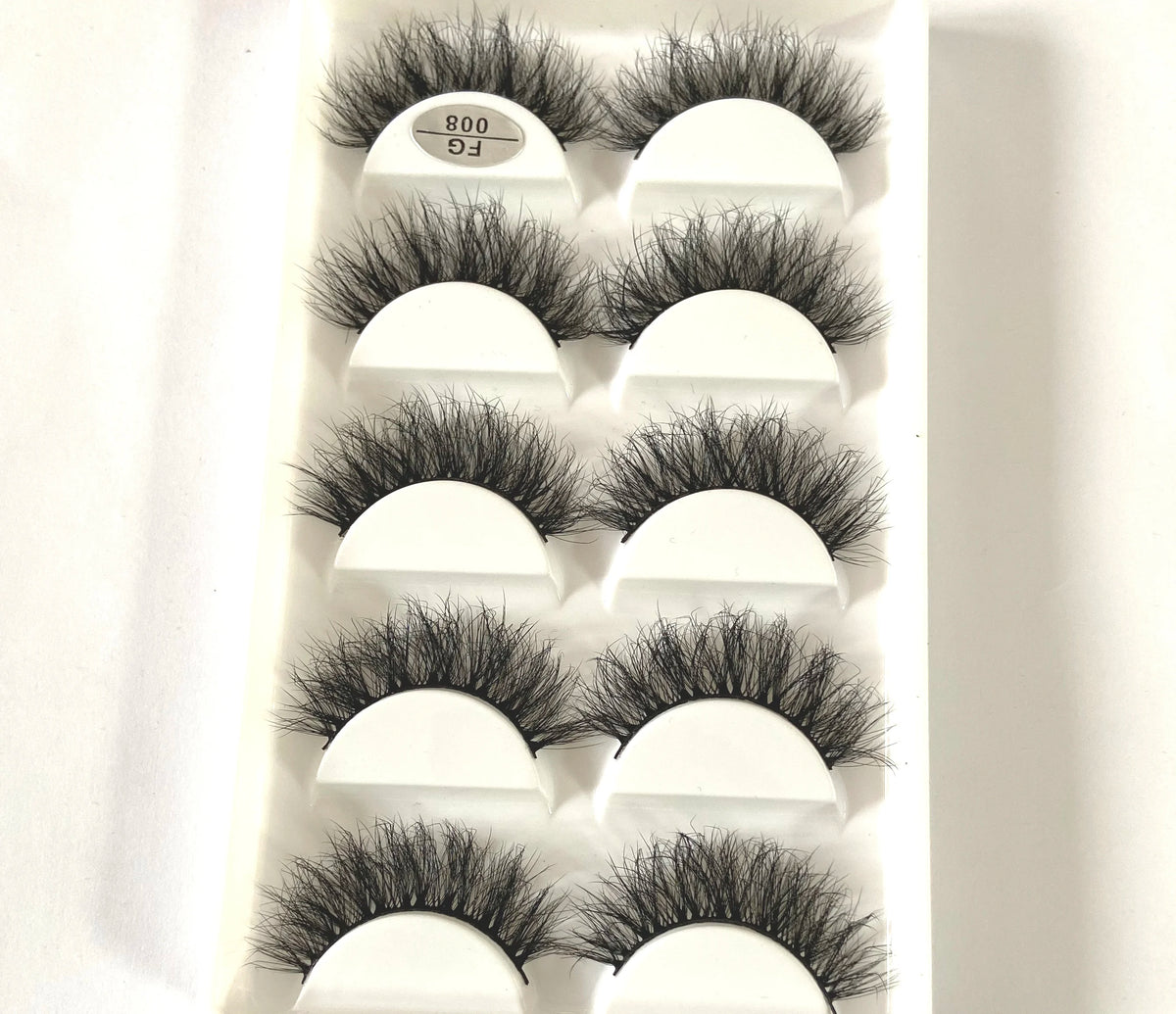 HBZGTLAD 5Pairs Handmade Mink Lashes Short False Eyelashes Dense Natural Long Messy Eye Lashes Reusable Stage Makeup Eyelashes