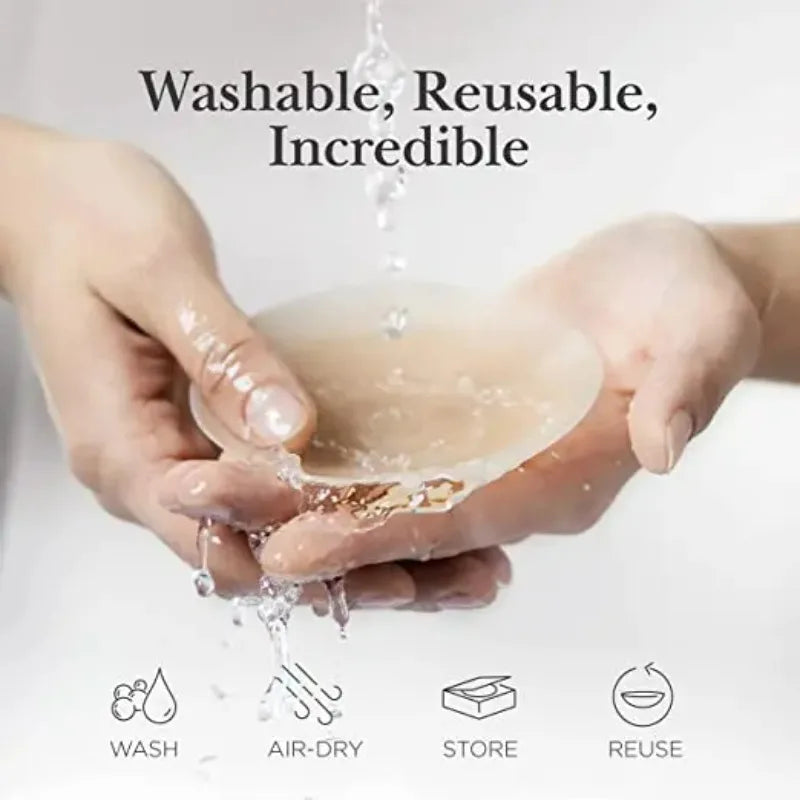 Round Reusable Breast Petals Lift Invisible Silicone Bra-less Pasties Pad Nipple Cover Invisible Petal Adhesive Stick on Bra