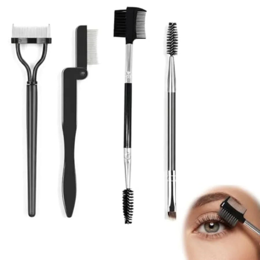 4 PCS Lash Applicator Tool Kit, Professional Eyelash Tweezers for DIY Lash Clusters, Stainless Steel Lash Comb and Separator To