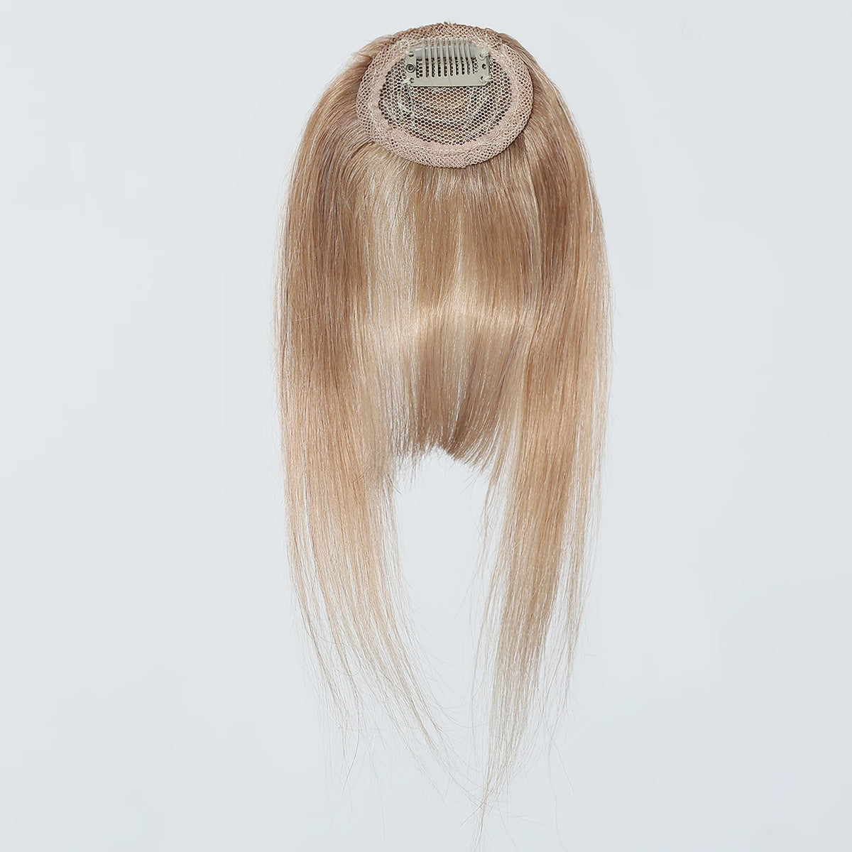 100% Human Hair Bangs Blonde Brown Wispy Bang Hair Clip in Bangs Fringe with Temples Hairpiece for Women Clip on Air Bang 4.5in