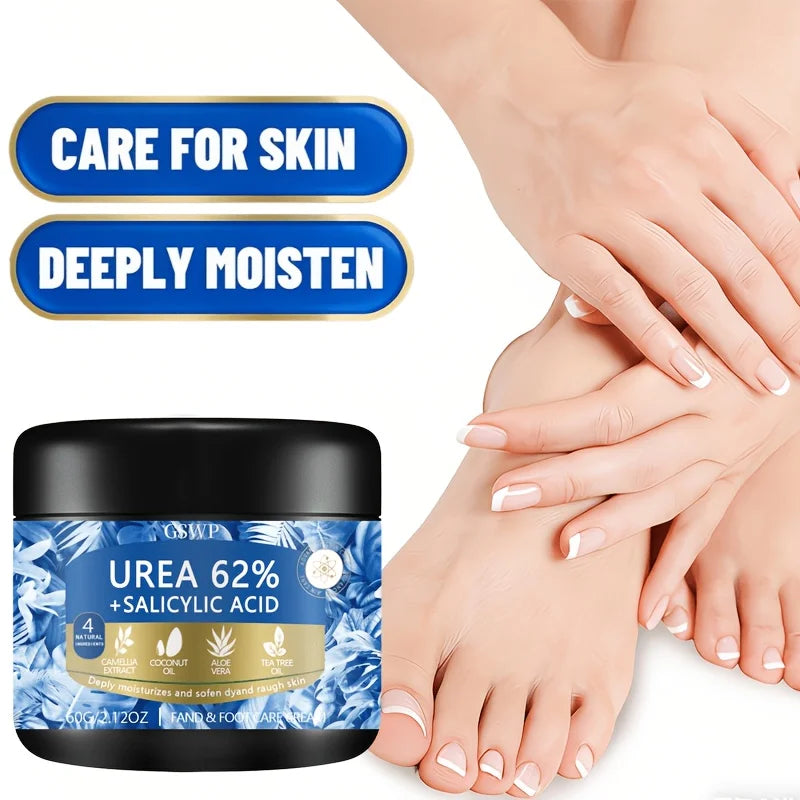 GSWP Urea Salicylic Acid Hand & Foot Moisturizing Cream, Containing Aloe Vera & Tea Tree Oil, Nourishes Dry Skin. 60g/120g