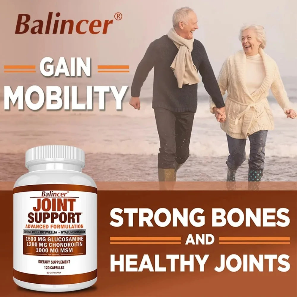 Glucosamine Chondroitin MSM Turmeric Boswellia - Joint Health and Joint Function Support - Glucosamine Sulfate Mobility Formula