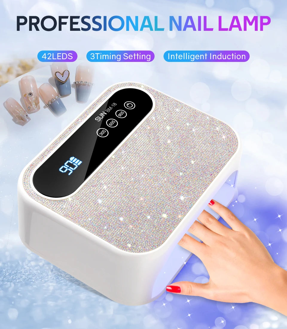 168W Rechargeable UV LED Nail Lamp Professional Dryer Cordless Gel Polish Drying Lamp For Manicure