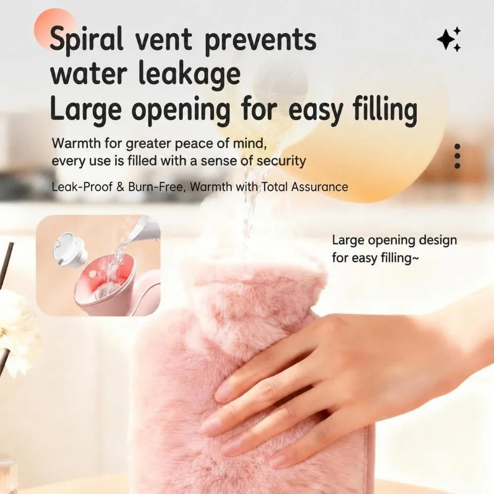 1000ml/2000ml Hot Water Bottle Explosion-Proof Warm Water Bag Leak-proof Hot Water Bag Winter