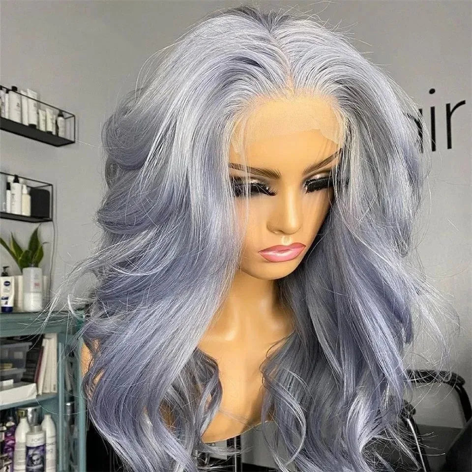 Navy Blue Light Pink Deep Wave Lace Front Wigs Free Part Long Curl Wavy Heat Fiber Synthetic Wig Makeup Cosplay Black Women Use