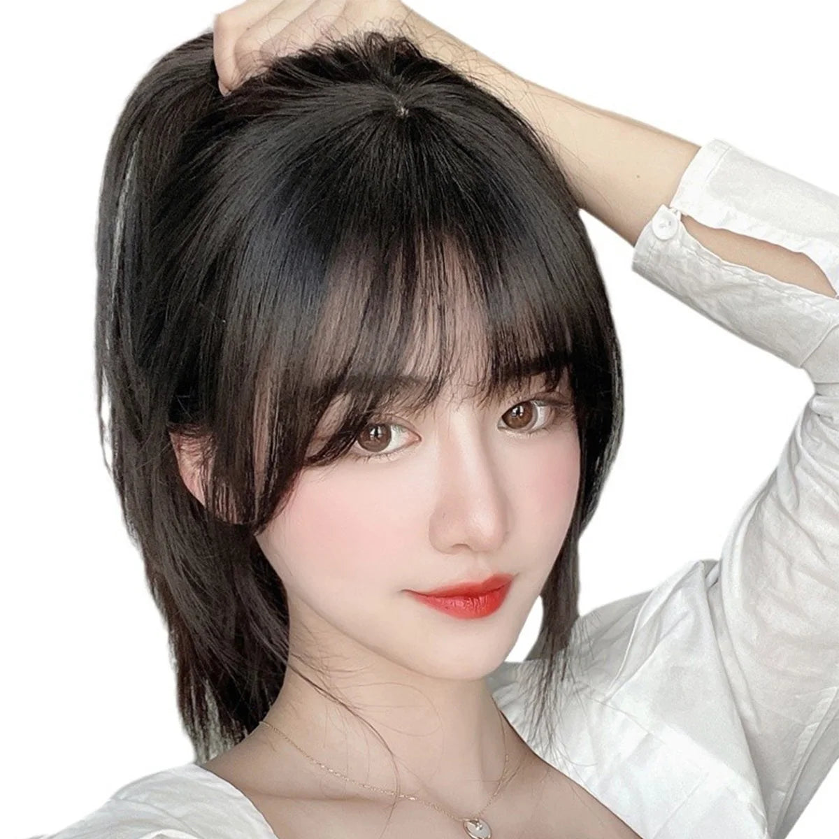 DUTRIEUX Synthetic 3D French bangs wig reissued air bangs  topper wig natural curved simulation bangs for women