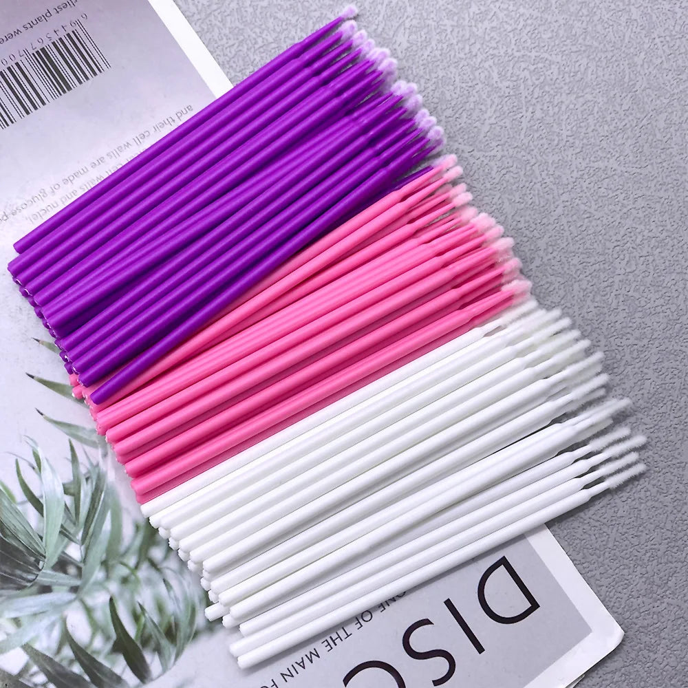 300/500pcs Micro Brush Disposable Lash Removing Swab Microbrush Mascara Wands Applicator Eyelash Extension Makeup Brushes Tools