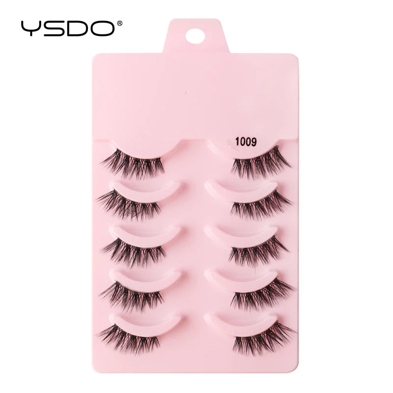 YSDO 5/10 Pairs Natural Eyelash Extension Hand Made Maquilagem Fluffy Fake Half Lashes Soft 3D Mink Lashes Makeup Faux Cilios