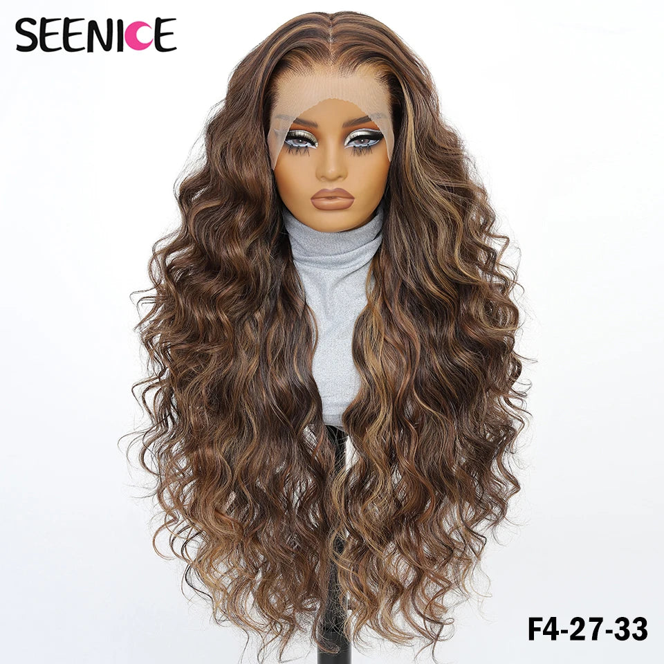 99J Burgundy Synthetic Lace Frontal Wig 13x6 Body Wave Long Deep Wavy Ombre Black Lace Wigs for Women Heat Resistant Cosplay Wig