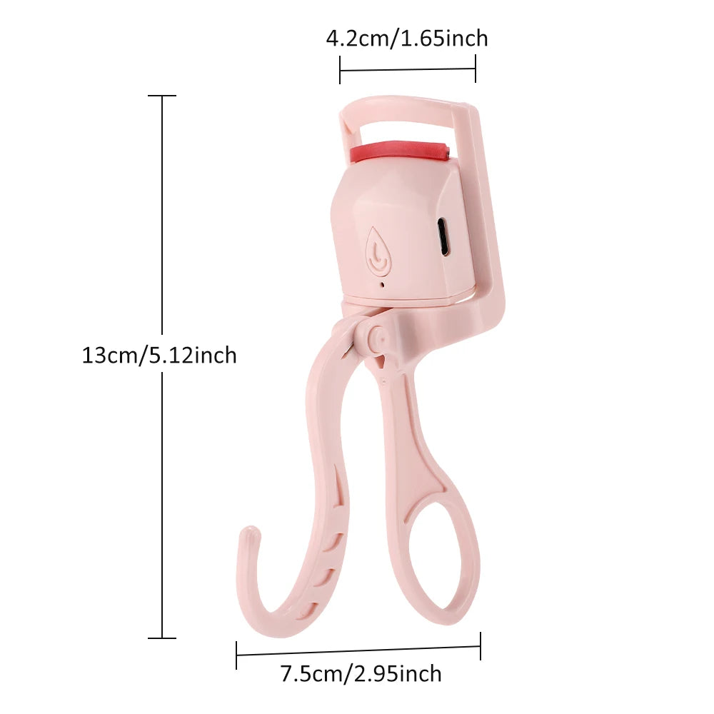 Electric Heated Eyelash Curler Comb Rechargeable Fast Heating Eyelash Curling Machine Long-Lasting Naturally Makeup Tool
