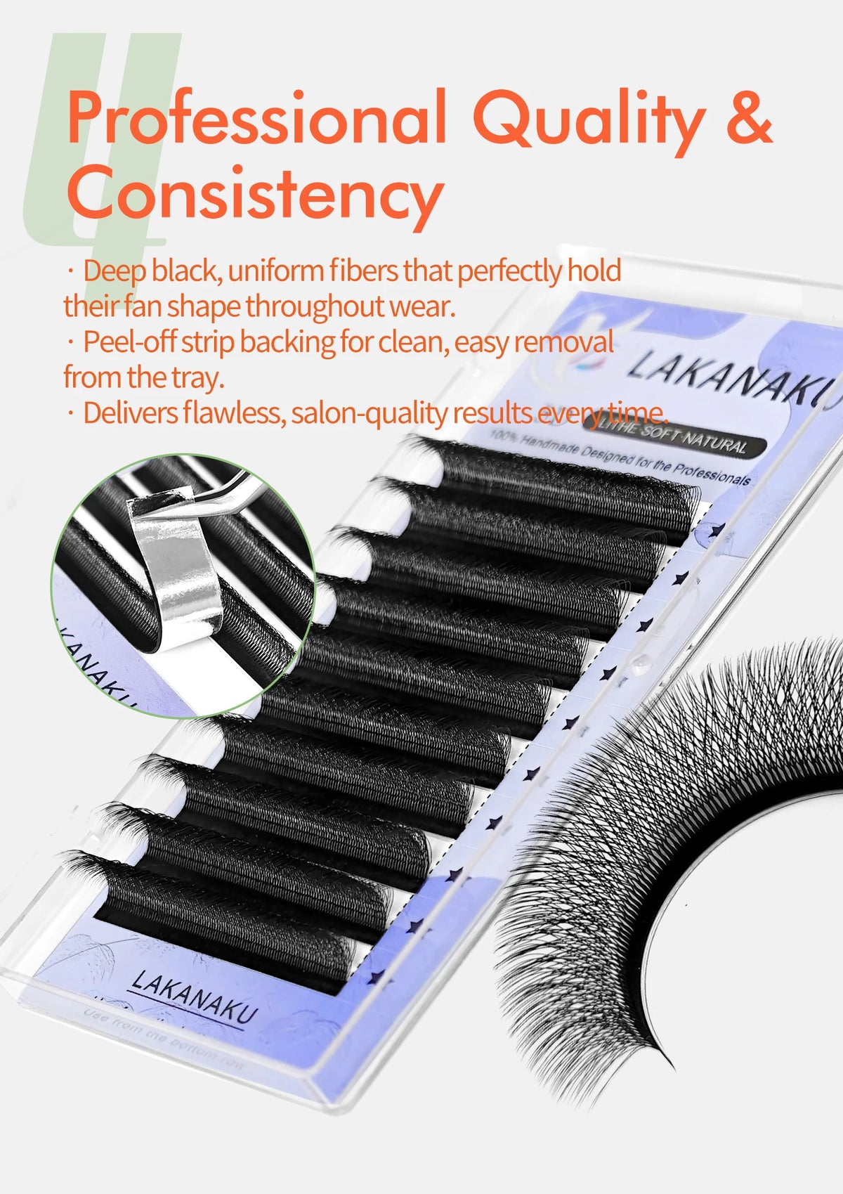 LAKANAKU 5D W Shaped L M Curl Cilios 5DW Clover Russian Eyelashes Extension Angle W Shape Mink Lashes Volume Lashes Extension
