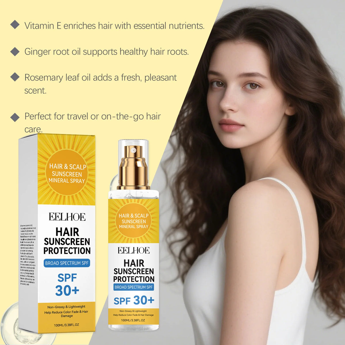 Scalp Treatment Spray Hair Care Leave-in Conditioner Nourishing Smoothing Shine Daily Hydrating Frizz Control Lightweight Serum