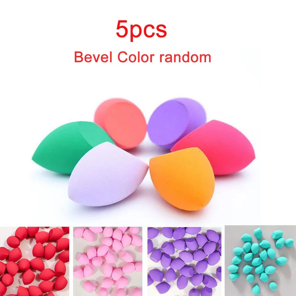 5/15pcs Mini Makeup Sponge Wet&Dry Dual-use Beauty Sponge Pink Slanted Droplet Shaped Makeup Powder Puff Beauty Tools
