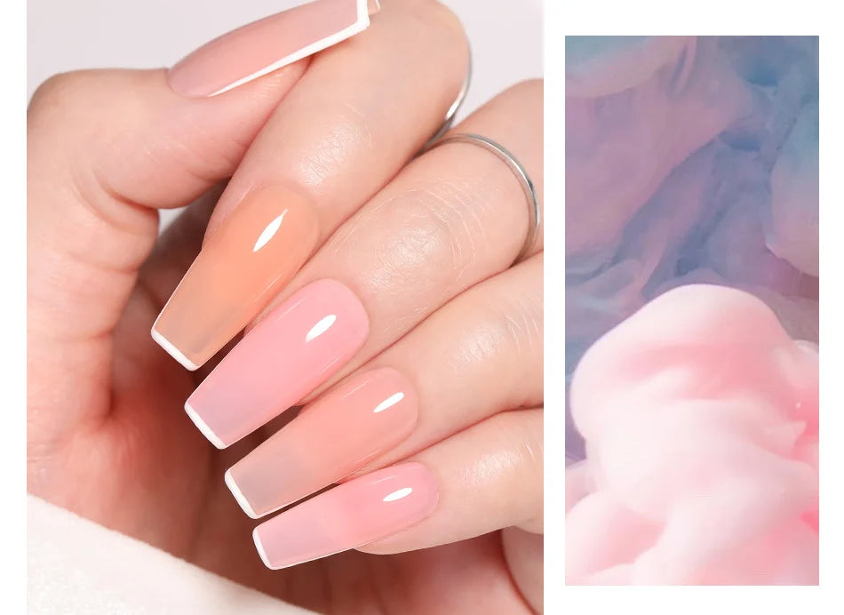 BORN PRETTY Jelly Nude Gel Nail Polish 10ml Light Pink Peach Translucent Color UV Light Cure Gel Varnish Nail Art DIY at Home