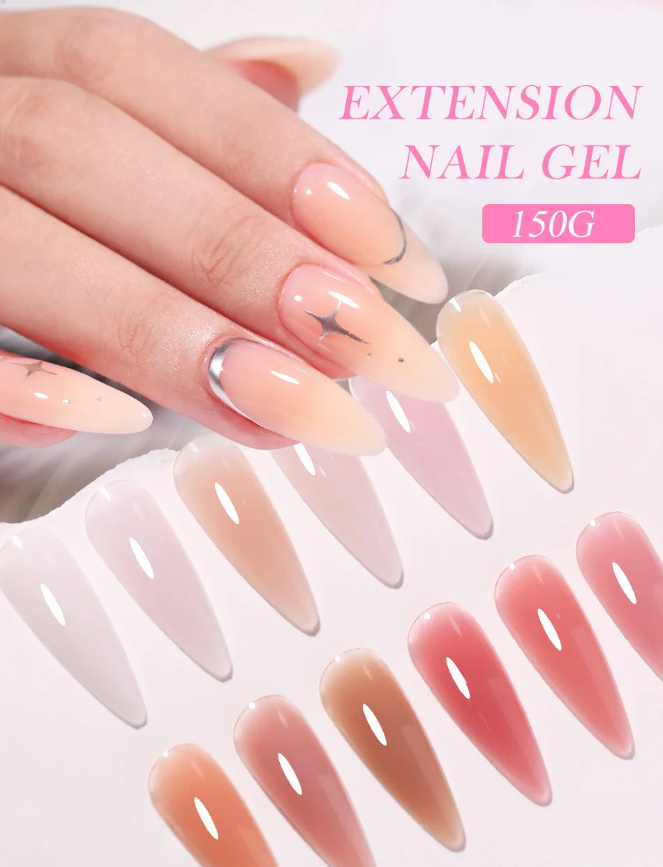 UR SUGAR 150g Jelly Gel Nail Extension Gel Milky White Nude Pink Quick Building UV Nail Hard Gels Self Leveling Construction Gel