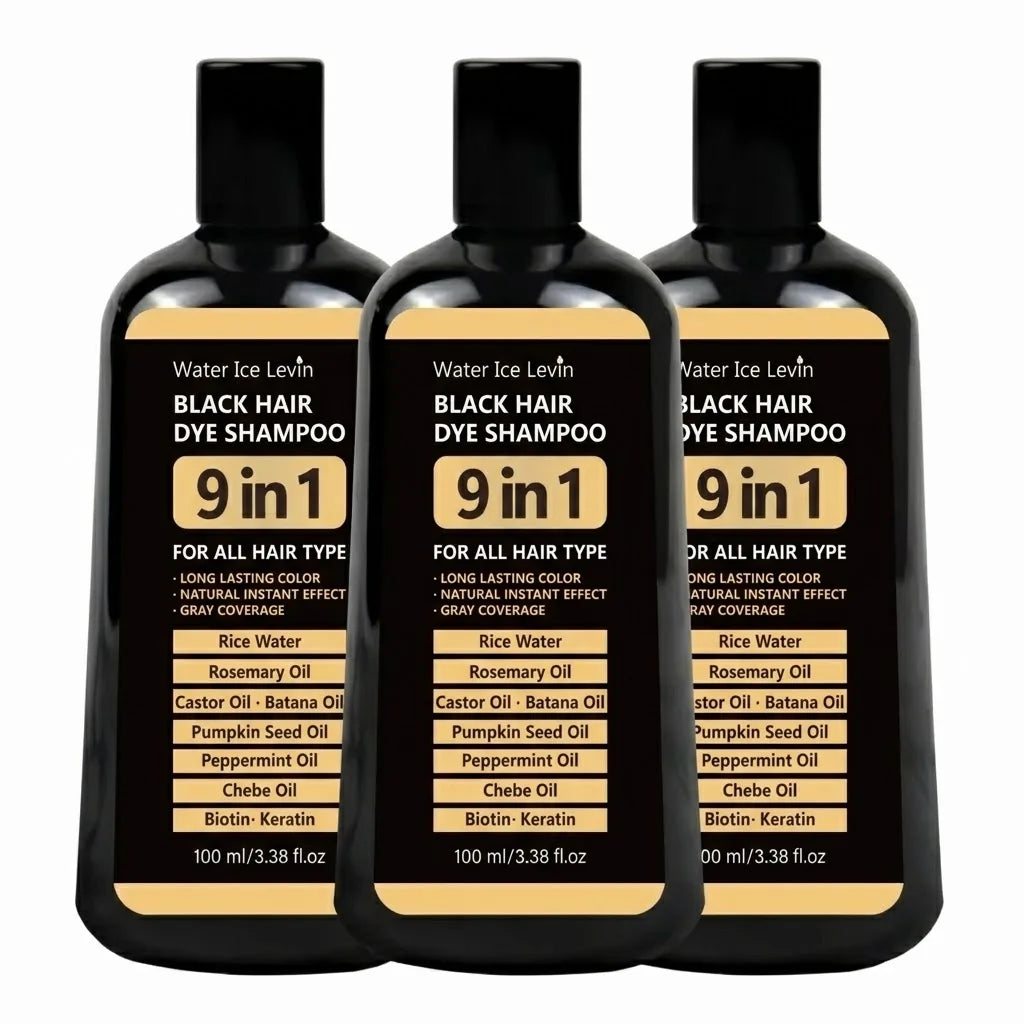 100ml 9‑in‑1 Black Hair Coloring Shampoo Natural Instant Gray Hair Coverage Nourish Repair Shine Hair Dye Shampoo For Men Women