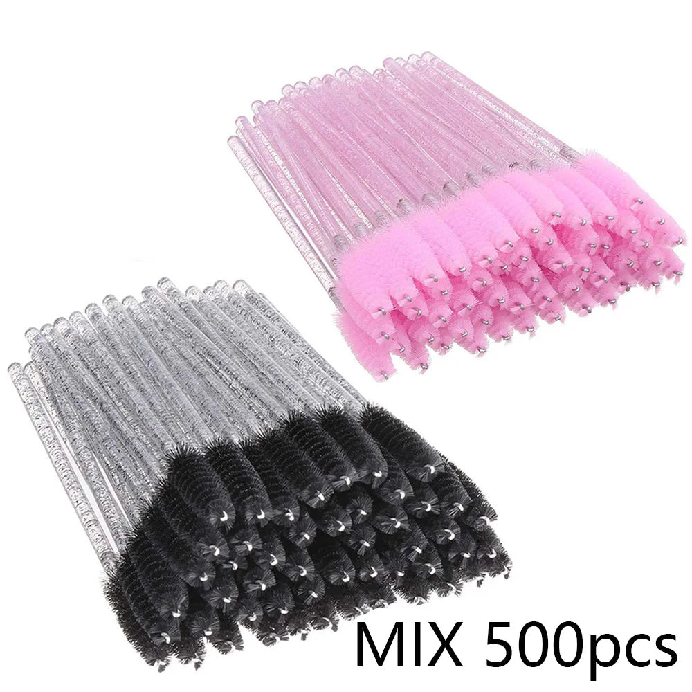 500/1000pcs Eyelash Brush Applicator Lash Mascara Wands Brushes For Eyelash Extension Eyebrow Spoolies Beauty Tools