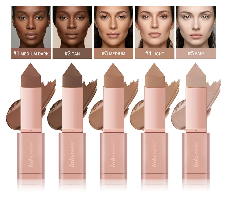 3D Bronzer Contour Stick Face Makeup Lasting Smooth Contour Bronzing & Contouring 2 IN 1 Creamy Bronze Stick Cosmetics 5 Colors