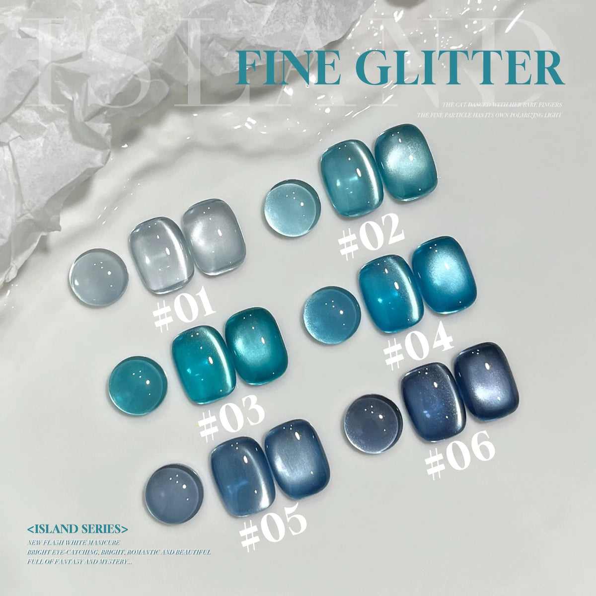 MIANEL 10ML 2026 New Satin Blue Glacier BubbleCrystal Cat Eye Gel Nail Polish For Nail Salons Blue Nails 1-8PCS
