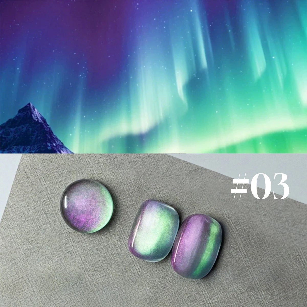 MIANEL 2026 New 12ML Aurora Night Cat Eye Gel Nail Polish Flash Sparkle Holographic Crystal Dual Light Silk Glass Bead Nail Art