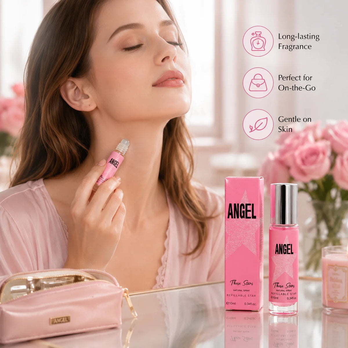 10ml  Jasmine Peach Angel These Stars Pheromone Oil - Fruity Aroma Perfume Oil, Long Lasting Fragrance Body Perfume Dating