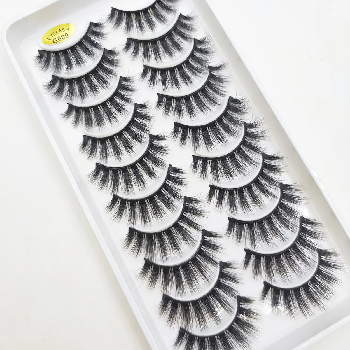 10 Pairs Natural 3d Mink Lashes Soft False Eyelashes Cross Messy Dense Eye Lashes Extension Makeup Faux Cils Cat Mini