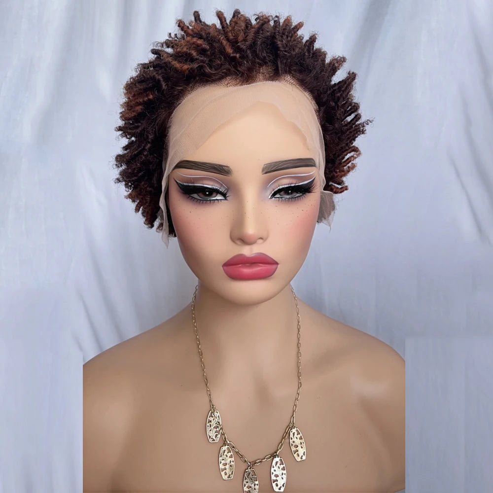Premium 99J Afro Curly 13x4 Ear To Ear Lace Frontal Human Hair Glueless Wigs for Women 6inches Remy Hair Short Cut Lace Bob Wigs